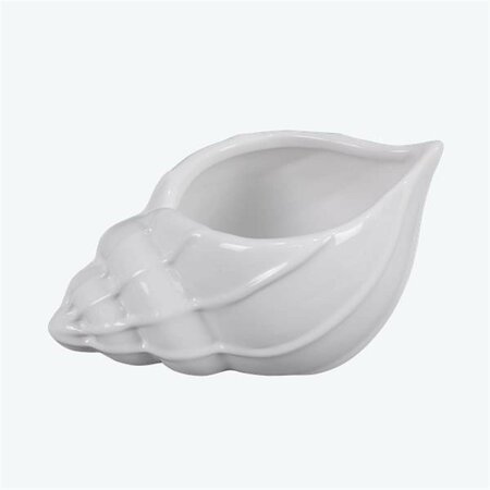 YOUNGS Ceramic White Nautical Seashell Tabletop Holder 61582